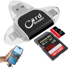Evimdeyokyok ZR670 Card Reader 4 In 1 Otg