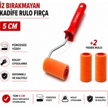 Ehobici Iz Bırakmayan Kadife Rulo Fırça 5cm +2 Yedekli