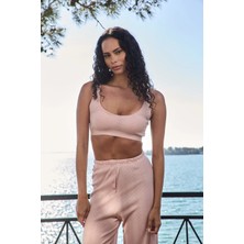 Lovely Things Kımberly Bralette Sütyen Açık Pembe Lastikli Düz Viskos Kapsız Tasarım