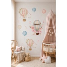 KutuTR Pastel Uçan Balon Temalı Duvar Stickerı – 50X100 cm