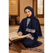 Defka Yazlık Kumaş Kız Çocuk Namaz Elbisesi Kolay Giyim