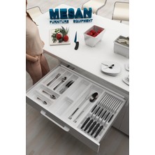 Tify Çekmece Içi Kaşıklık Ve Bıçaklık Düzenleyici Beyaz, 74x48 Yandan Ve Boydan 4Cm Kesilebilir