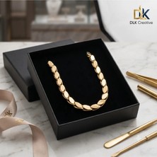 316L Paslanmaz Çelik Gold Sıra Baget Lüks Kadın Bileklik