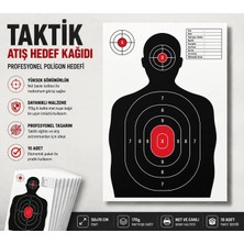 Memania Co Taktik Atış Hedef Kağıdı (10 Adet) 50X70 cm Profesyonel Poligon Hedefi 170G A Kalite Mat Kuşe Kağıt