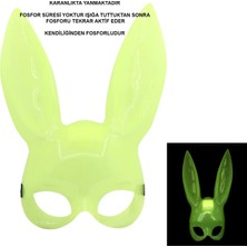 CBT Store Karanlıkta Parlayan Fosforlu Tavşan Maskesi – Glow Bunny Masquerade Maske (32X22 Cm)