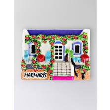 Mundy Marmaris Polyester Kabartmalı Magnet 7X5CM Dekoratif Hediyelik Buzdolabı Süsü (KOD:1431)