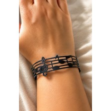 Killstar Müzik Notalı Dantel Bileklik