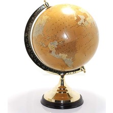 Cartiva Eskitme Desenli Metal Ayaklı Masaüstü Küre – Antik Gold 47 cm
