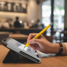 Caseonn Samsung Galaxy Tab S10 Lite SM-X400 S Pen Kılıf Klasik Tasarım Mat Silikon Sarı