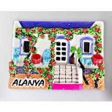 Mundy Alanya Polyester Kabartmalı Magnet 7X5CM Dekoratif Hediyelik Buzdolabı Süsü (KOD:1435)