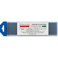 Starweld Tungsten Elektrod 1.6X175 mm Aws A5.12-80 10'lu Paket 82T022 Tıg Argon Kaynak Elektrodu