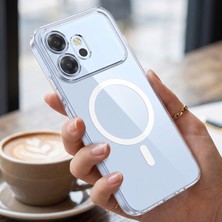 Caseonn Honor 600 5g Kılıf Magsafe Özellikli Sararmaz Kristal Sert Kapak Şeffaf