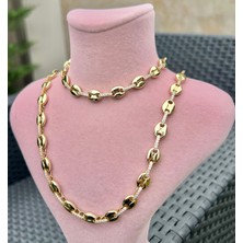 Nilonya Aksesuar 14K Altın Kaplama Xuping Zirkon Taşlı Kolye Bileklik Set