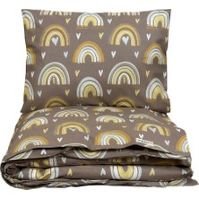 Mundo Lindo Stylish Brownie Rainbow %100 Doğal Pamuk Tek Kişilik Nevresim Seti 2 Parça 160 x 220 cm