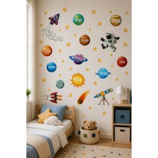 KutuTR Gezegenler ve Uzay Temalı Çocuk Odası Duvar Sticker Seti – 50X100 cm Set 2