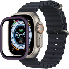 Uravas Store Apple Watch Ultra 49MM Alüminyum Kasa Cam Ekran Koruyucu - Mor