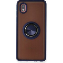 Ata Store Samsung Galaxy A01 Core Kılıf Montreal Yüzüklü Silikon Kapak - Lacivert
