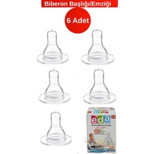 Eda Bebe No: 310 Lux 6 Adet Şeffaf Silikon Biberon Emziği Başlığı Antikolik & Bpa Içermez