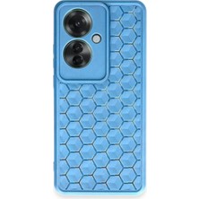 Ata Store Oppo Reno 11F Kılıf Petek Silikon Kapak - Mavi