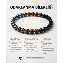 Morlisse Odaklanma Bilekliği | Hematit, Kaplan Gözü ve Oniks Doğal Taş Bileklik | Günlük Motivasyon ve Konsantrasyon