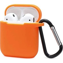 Ata Store Airpods 2 (2.nesil) Sert Silikon Kılıf - Turuncu