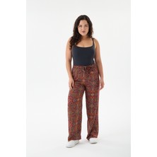 Opal Wear Etnik Desenli Dokuma Viskon Battal Pantolon Etek