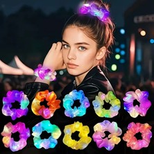 Bella Vista Mint Yeşili Renk LED Işıklı Lastikli Saç Tokası - 3 Modlu Festival  Parti Saç Tokası