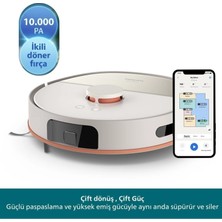Philips 10000PA Islak Kuru Robot Süpürge Çift Döner Paspas Uzun Çalışma Süresi Lazer Teknolojisi