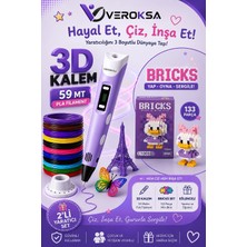 Veroksa Mor 3D Kalem + Bricks LEGO Seti