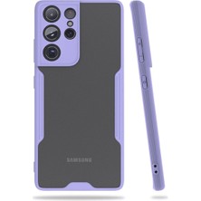 Ata Store Samsung Galaxy S21 Ultra Kılıf Platin Silikon - Lila