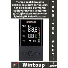 Wintoup #tansiyonaleti Büyük LCD Ekran 2 Kişi Hafızalı Otomatik Kol Tipi Türkçe Konuşan Pilli Tansiyon Aleti