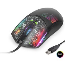 Hobilinka Mouse 7200 Dpi Rgb Soyut Art Desenli - Siyah G306C