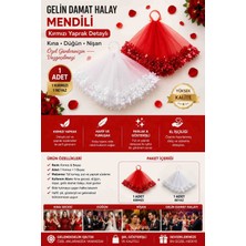 Öztürk Konsept Gelin Damat Halay Mendili Kırmızı Yaprak Detaylı 2'li Set (1 Kırmızı + 1 Beyaz) Kına Gecesi Düğün Nişan El Mendili Gösteri Aksesuarı