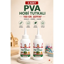 Metfix 2 Adet Pva Hobi Tutkalı 150 gr Şeffaf Güçlü Yapıştırıcı Ahşap Kağıt Karton Kumaş El Işi ve Hobi Tutkalı