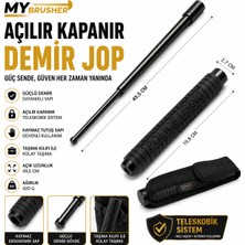 My Brusher Açılır Teleskopik Police Jop – Acil Savunma Için Kompakt Çelik (Siyah)