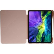 Dinç Store 44 Apple Ipad Pro 11 (2021) Kılıf Kalemlikli Hugo Tablet Kılıfı - Rose Gold