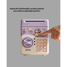Dinç Store 44 Işıklı Sesli Şifreli Otomatik Para Çeken Kumbara Mor