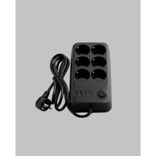 Dinç Store 44 6’lı Grup Priz Termal Korumalı USB Type-C Çoklu Priz 2 Metre Kablo