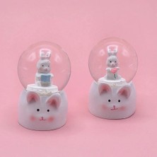 Dinç Store 44 Mini Boy Tavşan Tasarımlı Işıklı Kar Küresi