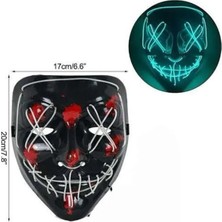 Dinç Store 44 Hallowen Parti Maskesi Neon LED Işıklı Maske 3 Modlu Cadılar Bayramı Maskesi