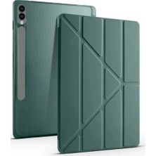 Dinç Store 44 Samsung Galaxy X610 Tab S9 Fe Plus 12.4 Kılıf Kalemlikli Mars Tablet Kılıfı - Koyu Yeşil