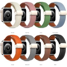 Dinç Store 44 Apple Watch 42MM KR414 Daks Deri Kordon (Saat Değildir) - Koyu Yeşil