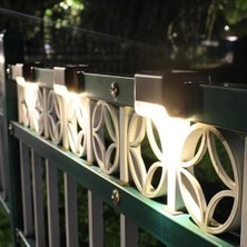 Dinç Store 44 Solar Güneş Enerjili Şarj Edilen Köşebent Merdiven Veranda Bahçe Yolu LED Lamba Işık 4 Adet