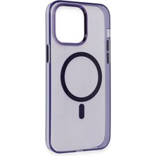 Dinç Store 44 Apple Iphone 14 Pro Kılıf Tron Şeffaf Magsafe Kapak - Derin Mor