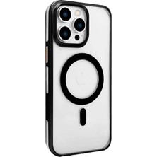 Dinç Store 44 Joko Apple Iphone 15 Pro Max Gleam Pc Sert Magsafe Kılıf - Şeffaf-Siyah