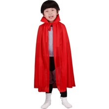 Dinç Store 44 Kırmızı Renk Yakalı Pelerin Çocuk Boy 90 cm
