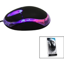 Dinç Store 44 Everest KM-6809  Kablolu USB - Işıklı  Siyah Optik Mouse  1200 Dpı   Vakumlu Ambalaj  110CM Kablo