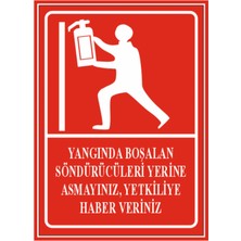 HiperAD Reklam Yangında Boşalan Söndürücüleri Yerine Asma Uyarısı Dekota 3 mm Forex 25 cm × 35CM