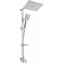 Dinç Store 44 Kaliteli Lüks Robot Yağmurlama Tepe Duş Seti (Beyaz)Dikdörtgen Başlık