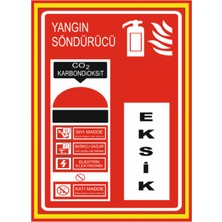 HiperAD Reklam Yangın Söndürücü Karbondioksit Yazılı Dekota – 3 mm Forex Uyarısı 25 cm × 35CM